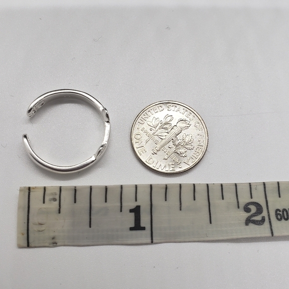 925 Sterling Silver Cartoon Kitten Footprint Adjustable Ring - Picture 7 of 11